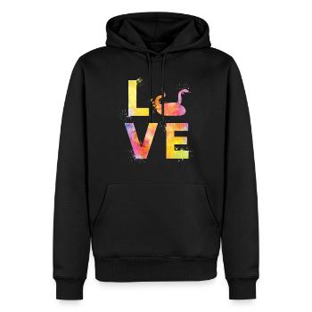 Les serpents aiment - Sweat à capuche Premium bio Homme - noir - Devant - Nico (187cm)