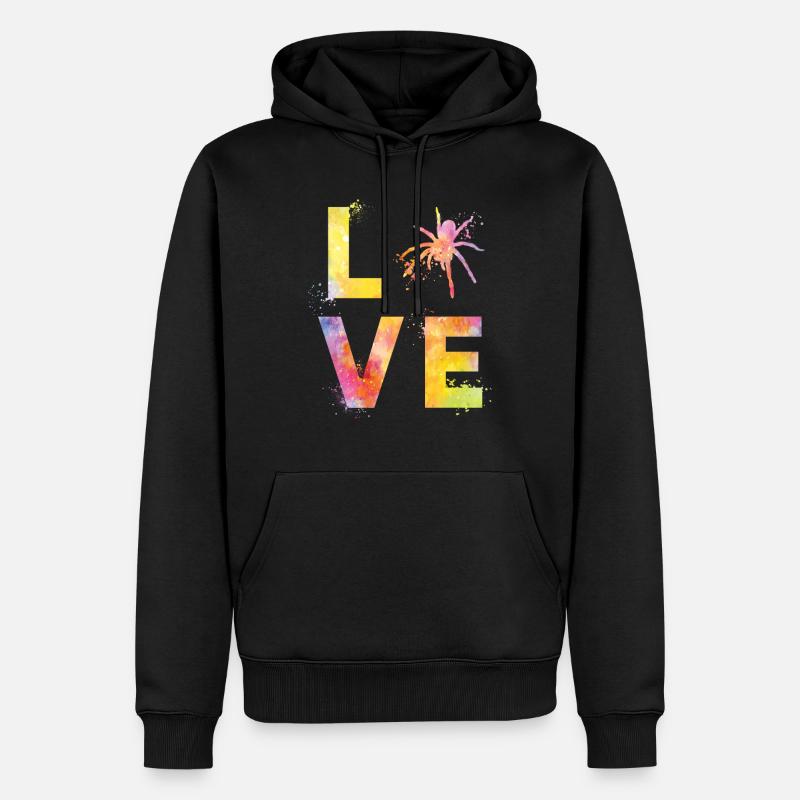 Spinnen liebe - Männer Premium Bio Hoodie - Schwarz