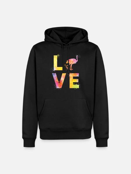 Ostrich Bird Ostrich Bird Love - Men’s Premium Organic Hoodie - black