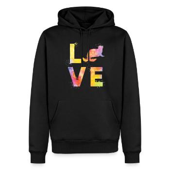 Robbe Liebe - Männer Premium Bio Hoodie - Schwarz - Vorne - Nico (187cm)