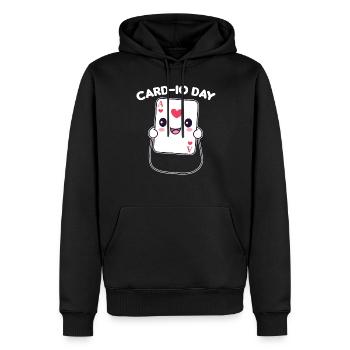 Card-io day Kartenspiel Wortspiel mit Sport - Männer Premium Bio Hoodie - Schwarz - Vorne - Nico (187cm)