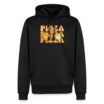 cute kawaii pizza süße pizzastücke - Männer Premium Bio Hoodie - Schwarz - Vorne - Nico (187cm)