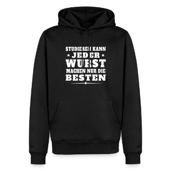 Bester Metzger Humor Metzgerei Gesche - Männer Premium Bio Hoodie - Schwarz - Vorne - Nico (187cm)