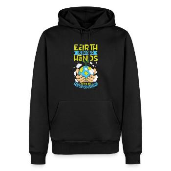 Changement climatique Environnement Jour de la Terre Planète - Sweat à capuche Premium bio Homme - noir - Devant - Nico (187cm)