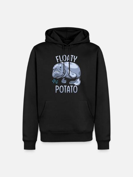 Manatee Floaty Potato Gift - Men’s Premium Organic Hoodie - black