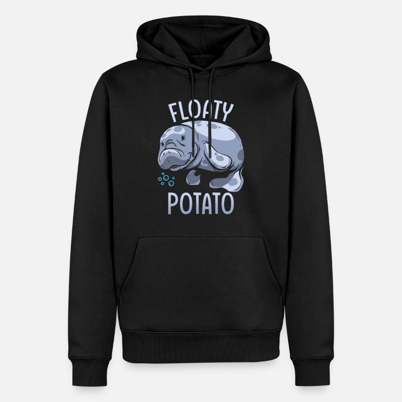 Manatee Floaty Potato Gift - Men’s Premium Organic Hoodie - black