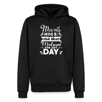Le câlin de maman Le cadeau d’inspiration d’amour de maman - Sweat à capuche Premium bio Homme - noir - Devant - Nico (187cm)