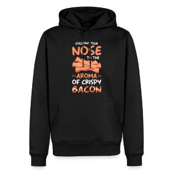 Cadeau Jambon de Bacon - Sweat à capuche Premium bio Homme - noir - Devant - Nico (187cm)