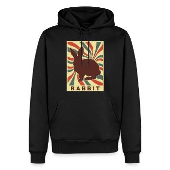Lapin Rétro Vintage - Sweat à capuche Premium bio Homme - noir - Devant - Nico (187cm)