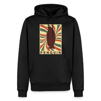 Pinguin Retro Vintage - Männer Premium Bio Hoodie - Schwarz - Vorne - Nico (187cm)