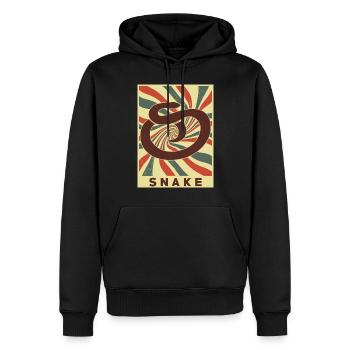 Serpent Rétro Vintage - Sweat à capuche Premium bio Homme - noir - Devant - Nico (187cm)