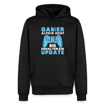 Gamer Altern Nicht Sie Erhalten Ein Update Zocker - Männer Premium Bio Hoodie - Schwarz - Vorne - Nico (187cm)