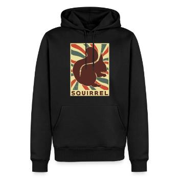 Squirrel Retro Vintage - Men’s Premium Organic Hoodie - black - Front - Nico (187cm)