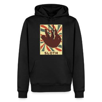 Paresseux Rétro Vintage - Sweat à capuche Premium bio Homme - noir - Devant - Nico (187cm)