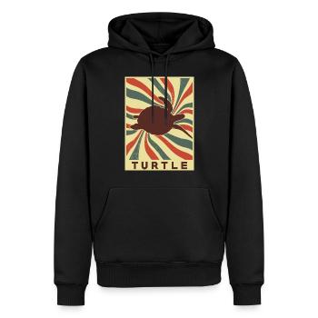 Sea Turtle Retro Vintage - Sweat à capuche Premium bio Homme - noir - Devant - Nico (187cm)