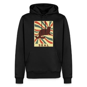 Siegel Retro Vintage - Männer Premium Bio Hoodie - Schwarz - Vorne - Nico (187cm)