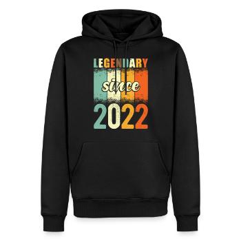 Légendaire depuis 2022 Retro Vintage Anniversaire - Sweat à capuche Premium bio Homme - noir - Devant - Nico (187cm)
