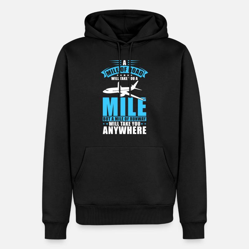 Pilot Flugzeug Geschenk - Männer Premium Bio Hoodie - Schwarz