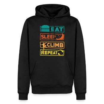 Eat Sleep Climb Repeat - Männer Premium Bio Hoodie - Schwarz - Vorne - Nico (187cm)
