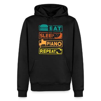 Eat Sleep Piano Repeat Pianist Klavier - Männer Premium Bio Hoodie - Schwarz - Vorne - Nico (187cm)