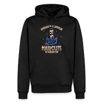 Horreur Spooky Coiffeur Coiffeur Cheveux - Sweat à capuche Premium bio Homme - noir - Devant - Nico (187cm)