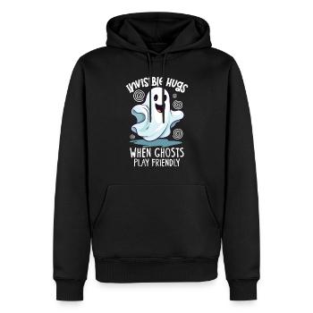 Recherche paranormale Chasseur de fantômes d’Halloween - Sweat à capuche Premium bio Homme - noir - Devant - Nico (187cm)