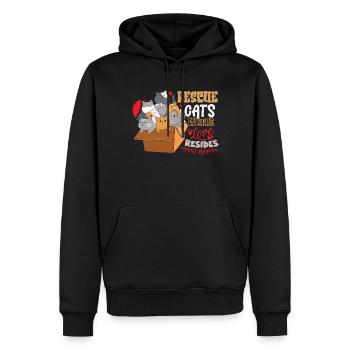 Animal RESCUE ANIMAL RIGHTS RESCUE Animal ADOPTION - Sweat à capuche Premium bio Homme - noir - Devant - Nico (187cm)