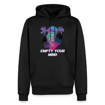 Esthétique rétro années 80 Vaporwave Vintage - Sweat à capuche Premium bio Homme - noir - Devant - Nico (187cm)
