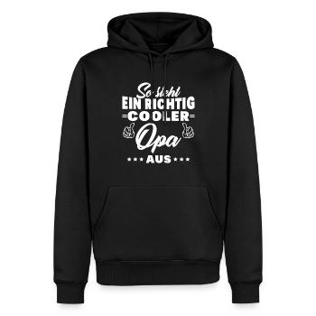 So sieht ein richtig cooler Opa aus Großvater - Männer Premium Bio Hoodie - Schwarz - Vorne - Nico (187cm)