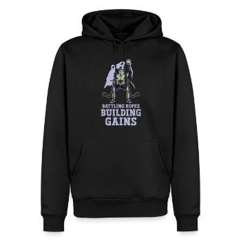 Cordes d'entraînement à la corde, cordes de combat, cadeaux de remise en forme - Sweat à capuche Premium bio Homme - noir - Devant - Nico (187cm)