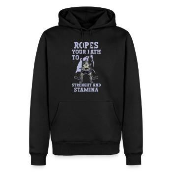 Cordes d'entraînement à la corde, cordes de combat, cadeaux de remise en forme - Sweat à capuche Premium bio Homme - noir - Devant - Nico (187cm)