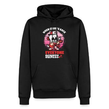 Funny Horror Spooky Guitar Guitarist Ghostly - Men’s Premium Organic Hoodie - black - Front - Nico (187cm)