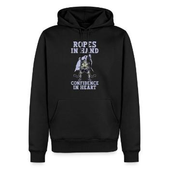 Cordes d'entraînement à la corde, cordes de combat, cadeaux de remise en forme - Sweat à capuche Premium bio Homme - noir - Devant - Nico (187cm)