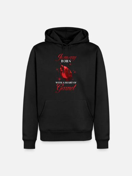 Birthstone January Garnet - Men’s Premium Organic Hoodie - black