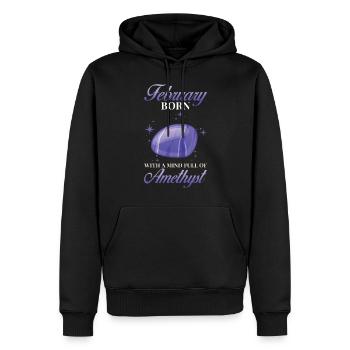 Geburtsstein Februar Amethyst - Männer Premium Bio Hoodie - Schwarz - Vorne - Nico (187cm)