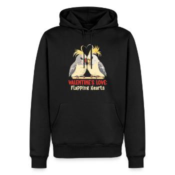 Valentinstag Turteltauben Vogelmotiv Romantisch - Männer Premium Bio Hoodie - Schwarz - Vorne - Nico (187cm)