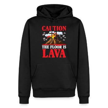 Attention Le sol est Lava Championship Kids - Sweat à capuche Premium bio Homme - noir - Devant - Nico (187cm)
