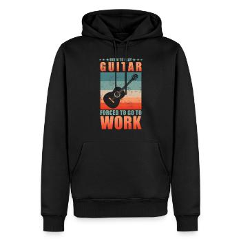 Geboren zum Wandern Gezwungen zur Arbeit zu gehen - Männer Premium Bio Hoodie - Schwarz - Vorne - Nico (187cm)