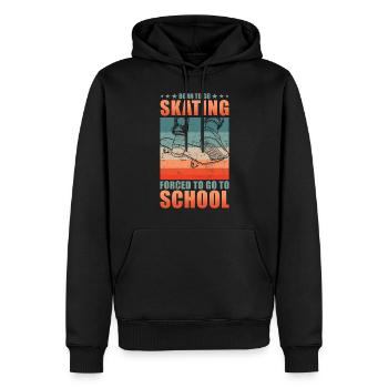 Skateboarder Skater School Dicton - Sweat à capuche Premium bio Homme - noir - Devant - Nico (187cm)