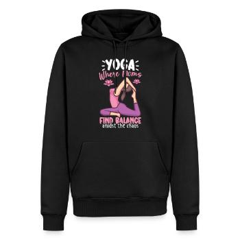 Yoga Mama Leben Yoga Praxis Mutterschaft - Männer Premium Bio Hoodie - Schwarz - Vorne - Nico (187cm)