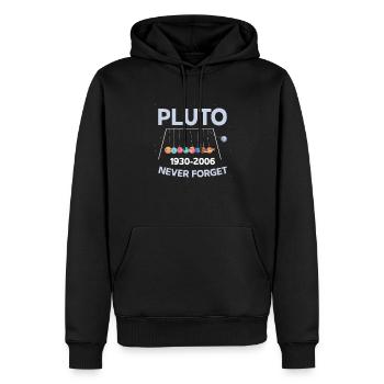 Pluto Never Forget Schaukel Planeten Astronom - Männer Premium Bio Hoodie - Schwarz - Vorne - Nico (187cm)