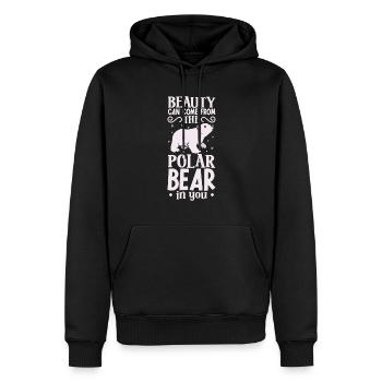 Ours polaire Réchauffement climatique Chasse au phoque arctique Ursus - Sweat à capuche Premium bio Homme - noir - Devant - Nico (187cm)