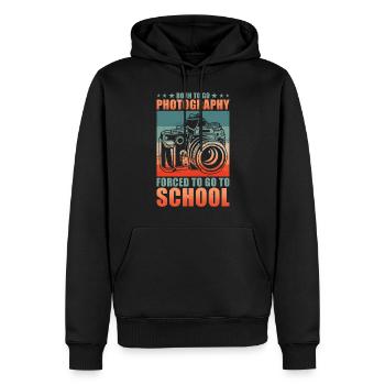 Photographe né à l’école de photographie - Sweat à capuche Premium bio Homme - noir - Devant - Nico (187cm)