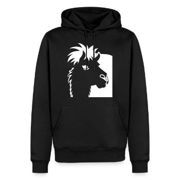 Drôle de lama Silhouette Cheeky Fun Lamas - Sweat à capuche Premium bio Homme - noir - Devant - Nico (187cm)