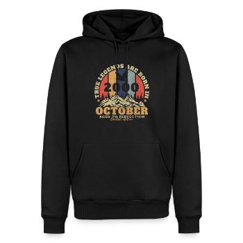 Original Oktober 2000 Jahrgang Jubiläum 2000 - Männer Premium Bio Hoodie - Schwarz - Vorne - Nico (187cm)