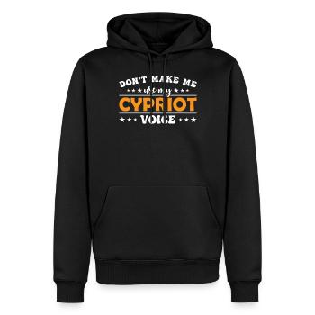 Ne me forcez pas à donner ma voix chypriote - Sweat à capuche Premium bio Homme - noir - Devant - Nico (187cm)