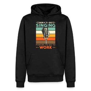 Chanteur né pour aller chanter - Sweat à capuche Premium bio Homme - noir - Devant - Nico (187cm)