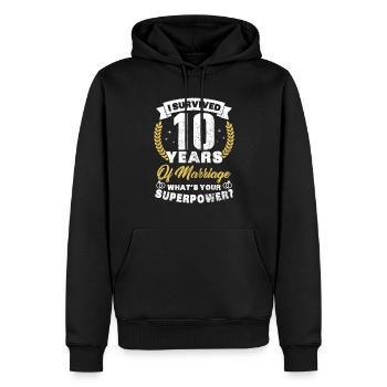 10 jahre ehe frau humor verheiratet lustiges geschenk - Männer Premium Bio Hoodie - Schwarz - Vorne - Nico (187cm)