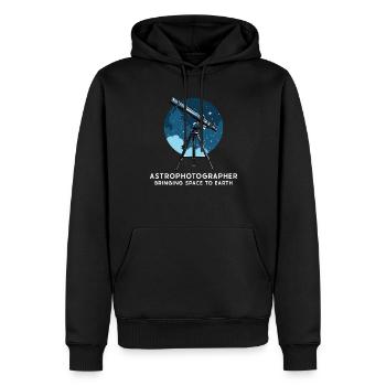Astrophotographie Astronomie Appareil photo spatial - Sweat à capuche Premium bio Homme - noir - Devant - Nico (187cm)