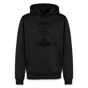 Athée, Athéisme, Anti-religion, Sécurité, - Sweat à capuche Premium bio Homme - noir - Devant - Nico (187cm)